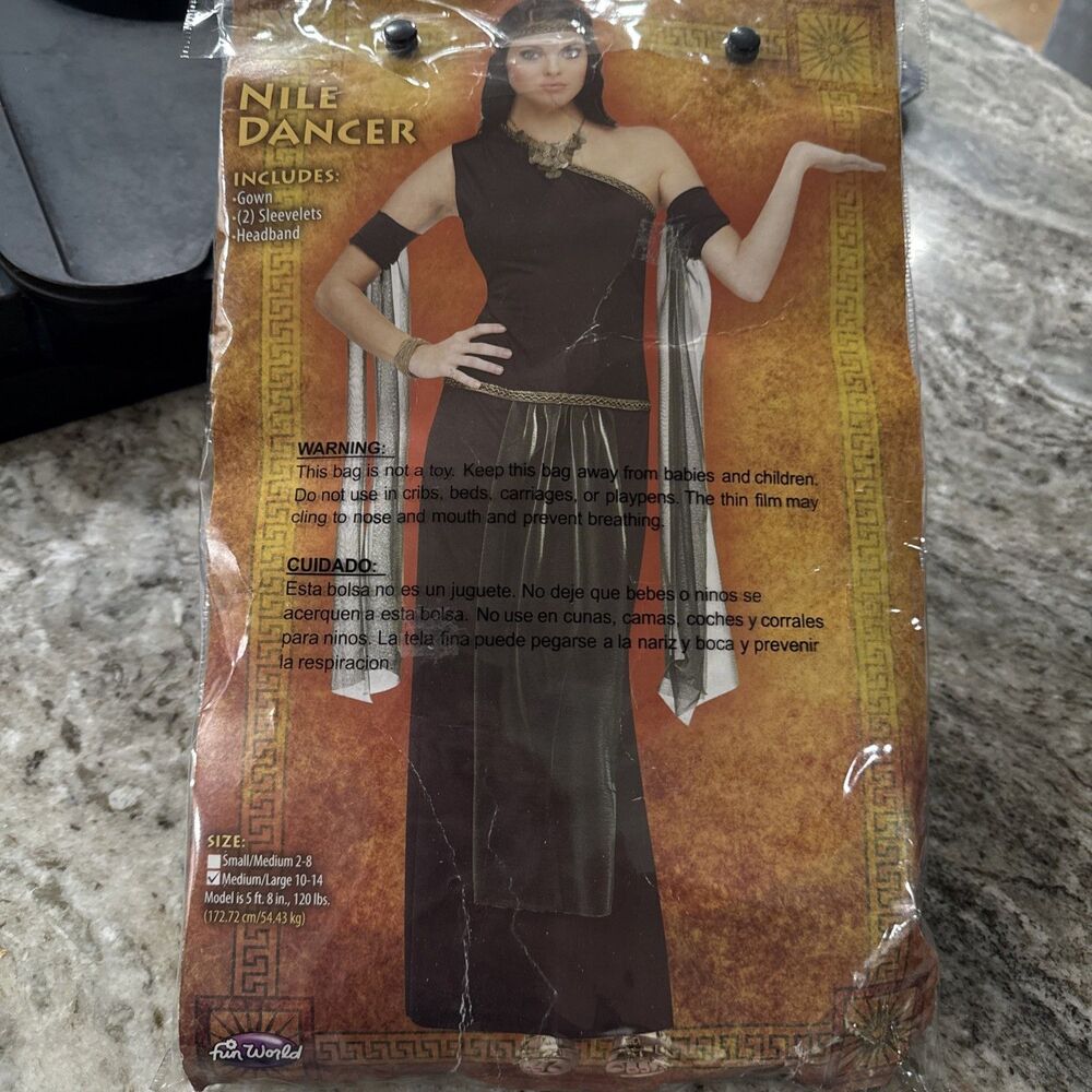 Fun World Nile Dancer Medium Large 10/14 Adult  Costume